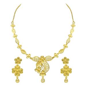 สร้อยคอทองเหลืองชุบทอง 14K 18K 24K แบบขายส่ง ดีไซน์ดั้งเดิม ชุดเครื่องประดับแฟชั่น ชุดสร้อยคอสั้นแบบทอง - Product Image 4
