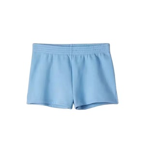 Ensemble survêtement décontracté pour femme, bleu clair, avec crop top à capuche et short en molleton, couleur unie, coupe ample, collection printemps, prix de gros - Product Image 6