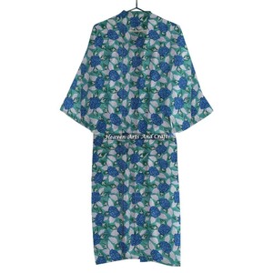Hot Sale Cotton Night Wear Bath <b>Robe</b> Kimono Maxi Gown Hand Block Printed Floral Design Indian <b>Beach</b> Swim <b>Robe</b> Women's - Product Image 6
