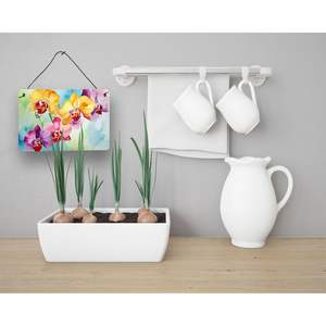 Multicolor NUEVAS orquídeas Acuarela Decoración de pared Puerta de metal de aluminio Impresiones colgantes para cocina Bar Baño - Product Image 3