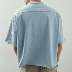 Custom Logo Drop Shoulder Streetwear Boxy Oversized Vintage Heavyweight Cotton Acid Wash Print Plus Size <b>Men</b> T Shirt - Product Image 2