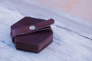 OEM Luxury Genuine <b>Leather</b> Coasters Set Non Slip Round Double Sided Table Drink Cup <b>Placemats</b> Distributor LC-0065 - Product Image 4