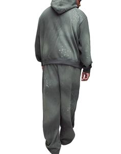 Chándal de lana de algodón personalizado OEM, jersey de talla grande, Sudadera con capucha, chándal para hombre, chándal lavado transpirable - Product Image 2