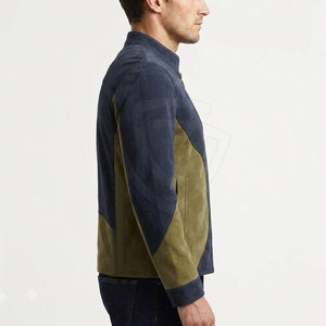 Custom <b>Suede</b> <b>Leather</b> <b>Jacket</b> Featuring Modern Stand Collar Premium Soft Texture For Stylish Casual Outfits And Streetwear - Product Image 6
