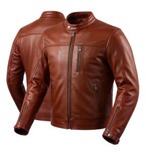 Chaqueta de moda para hombre, chaquetas para hombre, ropa de motociclista de cuero, equipamiento de motociclista, ropa protectora de piel de oveja suave, EE. UU. - Product Image 3