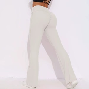 Custom Wholesale Best High Quality Womens Gym Wear High Waist Solid <b>Flared</b> Leg Yoga <b>Leggings</b> ODM Supply Workout Fitness Clothing - Product Image 2