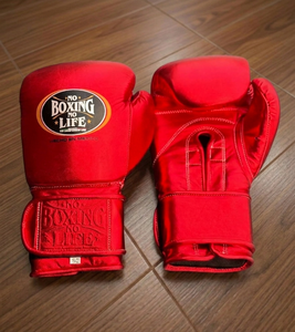 No Boxing No Life Premium Cowhide Leather Hook Loop Boxing Gloves Non-Slip Stretch Adjustable Wrist Strap Hand Grips Full Finger - Product Image 4