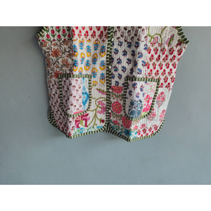 Chaleco acolchado con estampado floral para mujer, reversible, sin mangas, para usar como prenda exterior, regalo para ella. - Product Image 5