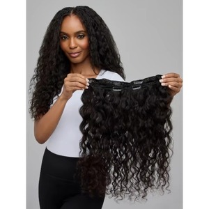 Extensiones de Cabello Humano Natural Rizado y Ondulado, Tipo Redecilla, 180% de Densidad, Doble Trama a Máquina, Sin Químicos - Product Image 1
