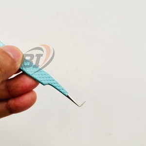 แหนบต่อขนตาสแตนเลสแบบมืออาชีพ ปลายเรียบ จับแน่น แหนบต่อขนตา 90 องศา - Product Image 4