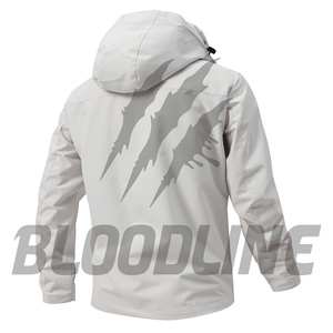Chaqueta Impermeable para Hombre Bloodline, Manga Larga, para Exteriores, con Capucha, Blanca y Azul, para Todas las Estaciones - Product Image 3