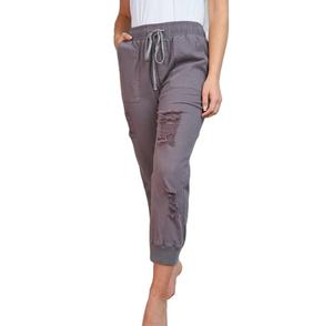 Pantalon de survêtement unisexe décontracté personnalisé, délavé au soleil, effet usé, en velours côtelé, coupe droite, écologique et respirant - Product Image 4