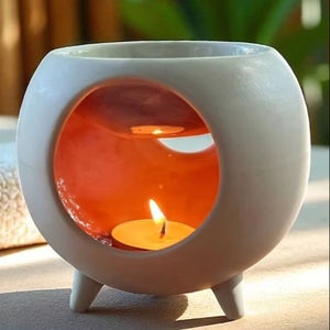 Diffuseur d'arômes en céramique fait main pour la décoration intérieure, support de brûleur d'huile émaillé solide pour usage aromatique toutes saisons - Product Image 1
