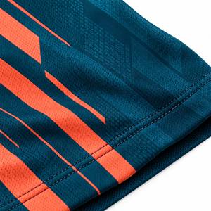 Ensemble maillot et short de football pour homme, imprimé géométrique bleu sarcelle et orange, anti-humidité, coupe athlétique, toutes saisons - Product Image 5