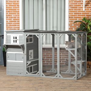 Recinto per Gatti da Esterno Multi-Livello Sicuro con Porte Bloccabili per 2-3 Gatti - Gabbia per Animali Domestici - Product Image 2