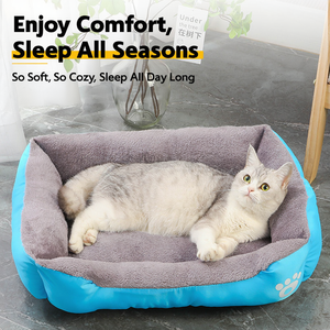 Coussin de couchage doux et moelleux pour chiens et chats, coussin de couchage chaud pour l'hiver, tapis antidérapant, lavable, rectangulaire, nid pour chiot et chaton - Product Image 3