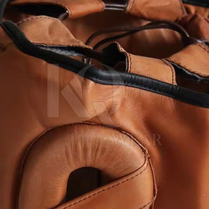 High Quality Leather Martial Arts <b>Head</b> Guard with Comfortable Inner Padding for Safe <b>Training</b> and Gym Sessions - Product Image 6