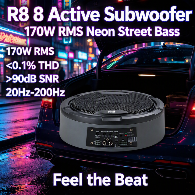 Marriola Car Subwoofer  Powered 12V Thin Car Subwoofer 170W Car Audio Under Seat Woofer Automobile Subwoofer Wholesale