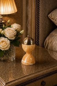 Resin Incense Burner <b>with</b> Brass Lid Aromatherapy <b>Diffuser</b> for Home Decor Premium resin Incense <b>Stick</b> Burner <b>with</b> Travel Pouch - Product Image 3