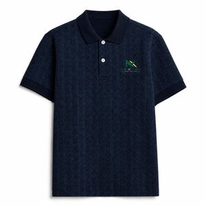 Collection de polos à motifs ton sur ton pour hommes – Hauts décontractés élégants à manches courtes pour affaires - Product Image 4