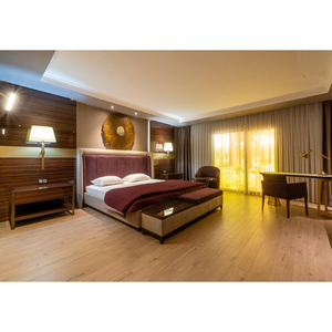 Ensemble de meubles d'hôtel modernes et écologiques en panneaux de bois durables avec lampe murale et table console pour espaces hôteliers - Product Image 3