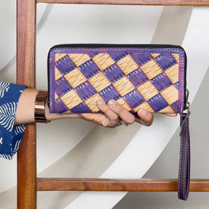 Cartera de Mujer de Cuero Genuino con Diseño a Cuadros, Tarjetero de Lujo con Cierre, Mini Monedero Estilo Occidental - Product Image 2