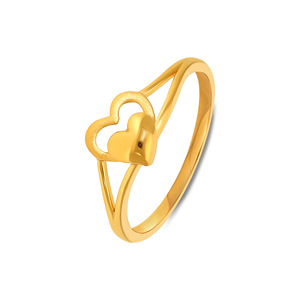 Elegante Anillo de Corazones Entrelazados Dorado para Mujer, Diseño Único Inspirado en el Amor Romántico, Joyería de Lujo - Product Image 1