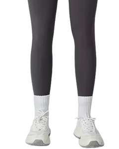 Custom <b>Women</b> Dark Grey White Contrast Sports Bra And High Waist <b>Leggings</b> Set Stretch Yoga Fitness Gym Wear Custom OEM Wholesale - Product Image 6