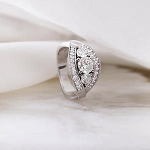 IGI/GIA Lab Grown Cut Diamond Vintage 14K Anillo de boda/compromiso amarillo Unisex Oro blanco fino para fiesta de aniversario-Worthy - Product Image 1