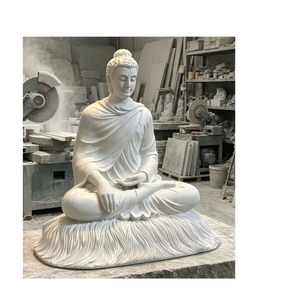 Estatua de Buda de mármol blanco de Artifax Vietnam, la más vendida (postura sentada) - Product Image 2