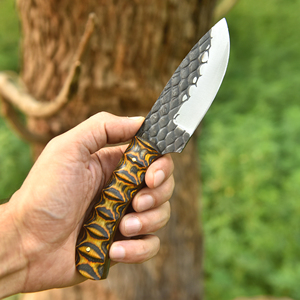 Nordic Forge EDC มีดล่าสัตว์ทำด้วยมือด้ามไม้12c27ไม้ pakka ปลอกหนัง ODM - Product Image 3