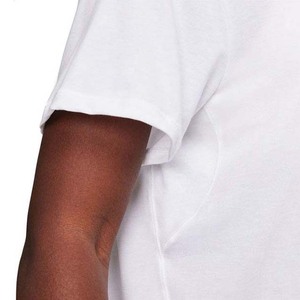 Camiseta Blanca de Cuello Redondo para Mujer, Manga Regular, Corte Holgado, Tejido Jersey Informal, 100% Algodón, Transpirable, para Todas las Temporadas, Color Sólido - Product Image 2