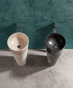 Lavabo sur pied en marbre avec égouttoir, design moderne pour usage en entrepôt - Product Image 1