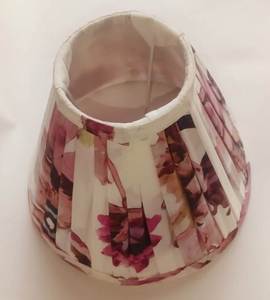 Abat-jour en tissu de lin Anna fait main, forme conique, imprimé floral rose, plissé, avec douilles E27, idéal pour lampe de sol ou de table - Product Image 6