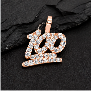 Collar con Colgante de Oro Sólido de 10K Chapado en Rodio, Personalizado con Número de la Suerte, Fecha Conmemorativa, Diamante Natural, Estilo Hiphop, Unisex, Regalo - Product Image 5