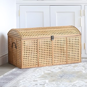 Best price woven rattan chest high quality wicker toy <b>storage</b> bedroom decor <b>clothes</b> organizer basket - Product Image 2