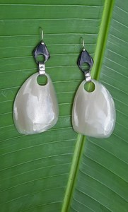 Pendientes Colgantes de Concha Natural Hechos a Mano, Joyería de Oreja en Forma de Lágrima, Tono Plateado, Pendientes de Cuerno de Búfalo a la Moda, Artesanía Natural - Product Image 5