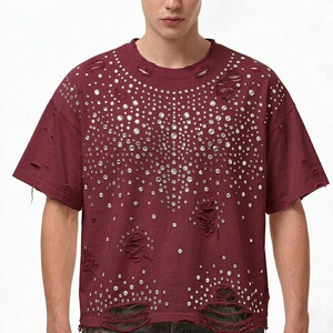 T-shirt de sport pour homme durable avec logo personnalisé en gros, t-shirts de sport pour homme surdimensionnés au meilleur prix - Product Image 3