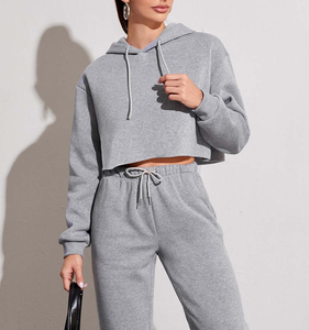 Hot Sale High Quality Customized <b>Zip</b>-<b>Up</b> <b>Crop</b> Top Hoodie for Women Winter Woven Fabric Logo Printed Front Wholesale - Product Image 5