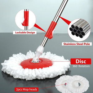 360 Spin <b>Mop</b> <b>Bucket</b> Set with Micro fiber Rotating Heads Floor Cleaning System with 2 Replacement Heads Easy Wring <b>Mop</b> Set - Product Image 3