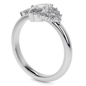 Anillo de Moissanita con Corte Marquesa, Plata de Ley 925, Chapado en Oro Blanco, Lujoso, Vintage, Elegante, para Compromiso, Fiesta, Aniversario, Boda - Product Image 3