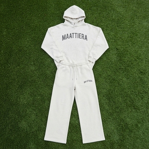 Conjunto de Sudadera con Capucha Extra Grande y Pantalones Anchos de Felpa para Mujer, Dos Piezas de Algodón, Ropa Deportiva Urbana, OEM ODM - Product Image 6