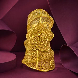 Wholesale 14K18K24K Gold Plated Wide Kada Intricate Floral Openwork Forming Kada Bracelet Dubai Style Arabic <b>Bridal</b> Kada Jewelry - Product Image 2