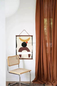 ม่านหน้าต่างผ้าฝ้าย2แผงผ้าม่านหรูหราและม่านหน้าต่างสำหรับห้องนั่งเล่นและห้องนอน - Product Image 2