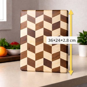 Ensemble de planches à découper carrées au design moderne à carreaux, planche en bois durable, idéale pour la décoration de la cuisine et la préparation des aliments, de la marque Belladec - Product Image 5