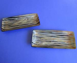 Plateaux en corne de buffle rayés noirs en gros, de luxe, faits à la main, toucher réel, vente chaude, de la marque HF Industries, pour la décoration, les soins du visage et le service - Product Image 1