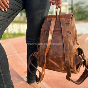 กระเป๋าเป้หนังแท้ทำด้วยมือแท้กระเป๋าสไตล์วินเทจกระเป๋าเป้สะพายหลังอเนกประสงค์ดีไซน์ใหม่ขายส่งเป็นจำนวนมาก - Product Image 5