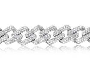 Collar de Cadena Estilo Hip Hop Miami Cuban Link con Diamantes de Moissanita y Plata 925, Joyería Fina de Moda para Hombres, Ideal para Fiestas - Product Image 5