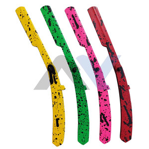 Couteau de barbier pliable à lame droite turque, finition poudrée, en acier inoxydable, support de rasoir personnalisable en couleur - Product Image 2