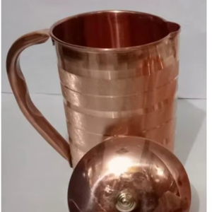 Copper jug set for premium cultural dining atmosphere <b>water</b> serving metal set with <b>glasses</b> durable reusable kitchen dining drink - Product Image 1